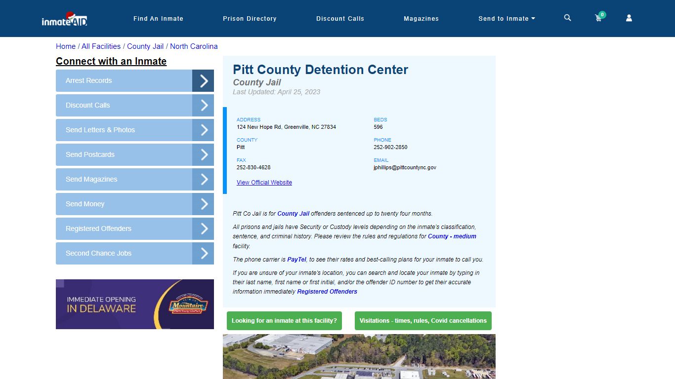 Pitt County Detention Center - Inmate Locator - Greenville, NC